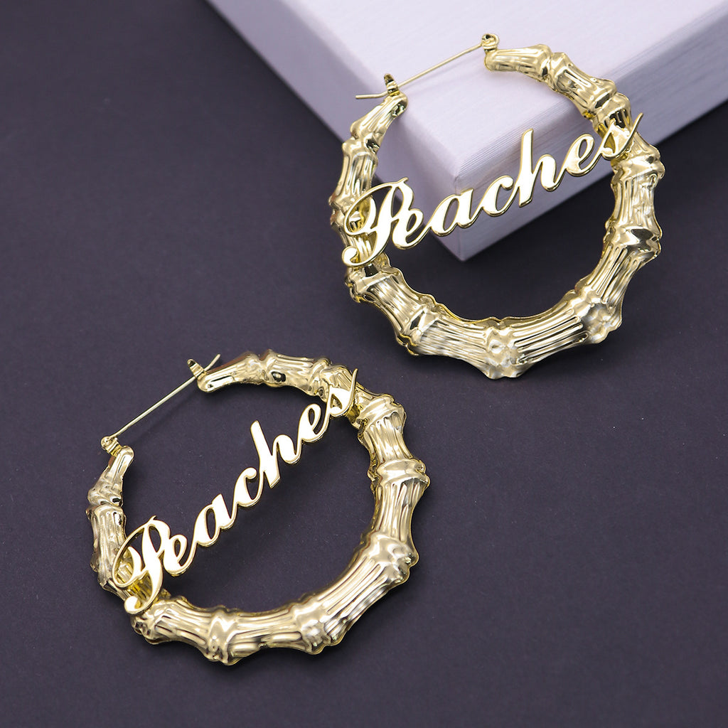 Customized Titanium Steel Bamboo Earrings