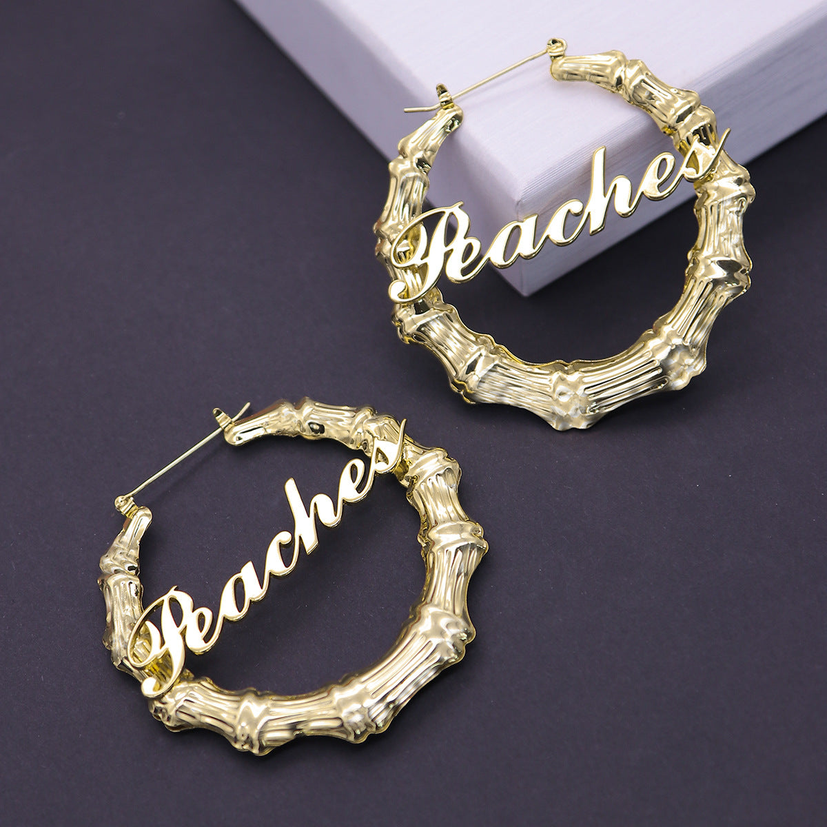 Customized Titanium Steel Bamboo Earrings