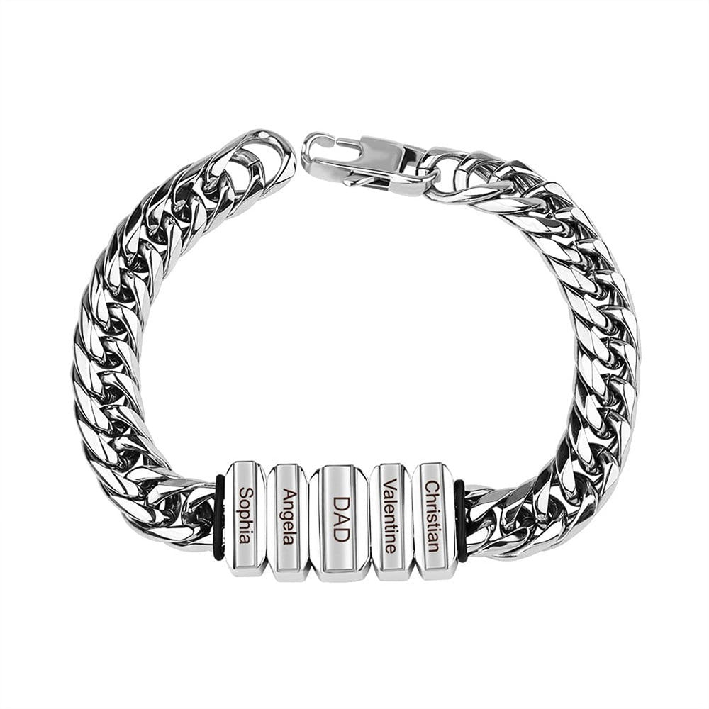 Men's Stainless Steel Combination Cuban Chain Bracelet