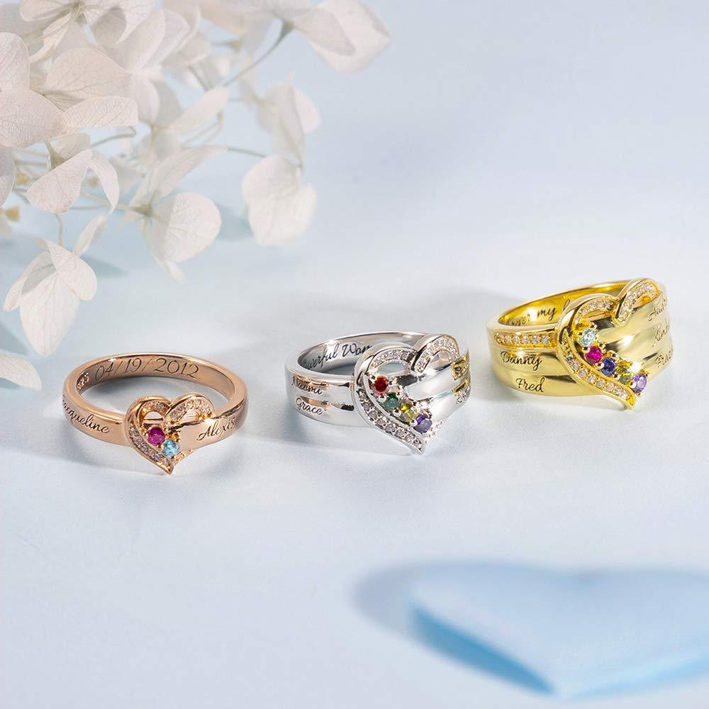 Personalized Birthday Stone Ring