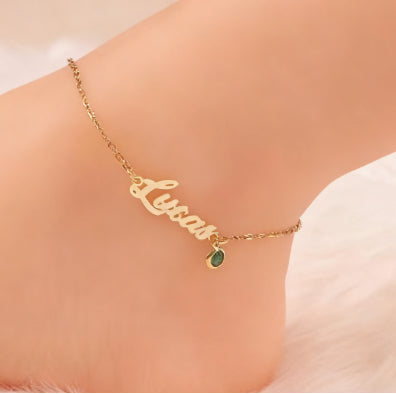 English Name Birthstone Anklet
