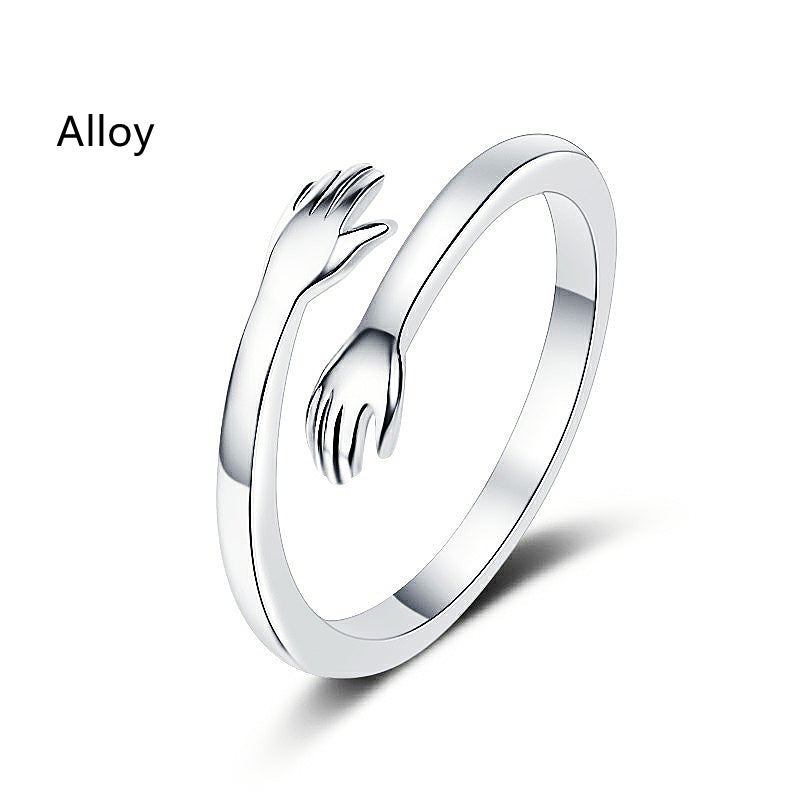 S925 Silver Hug Palm Ring
