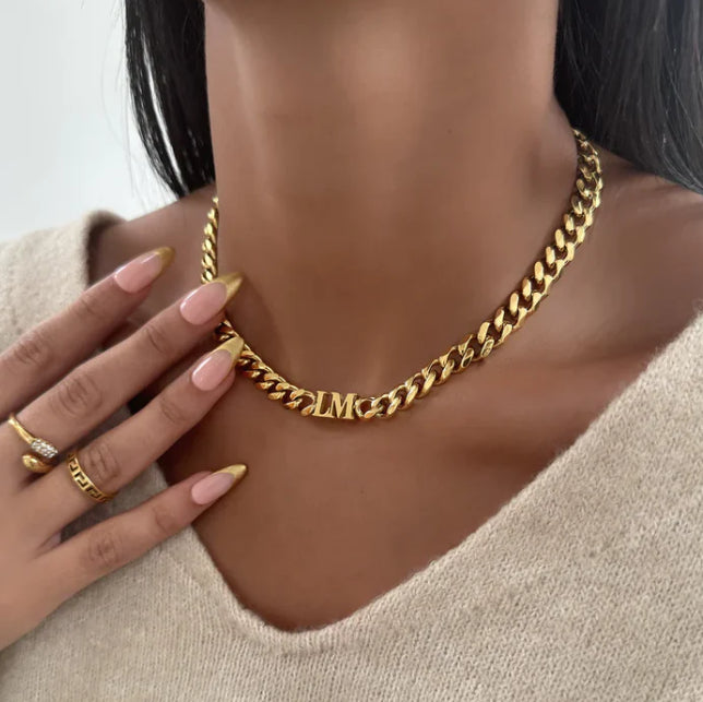Choker Style Cuban Name Necklace