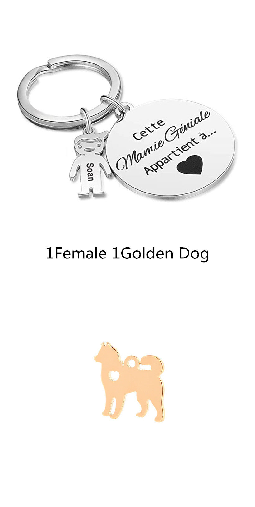 Stainless Steel Family Custom Keychain