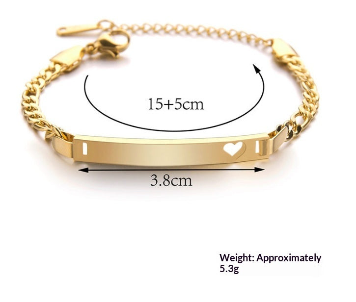 Stainless Steel Children's Engraved Bracelet