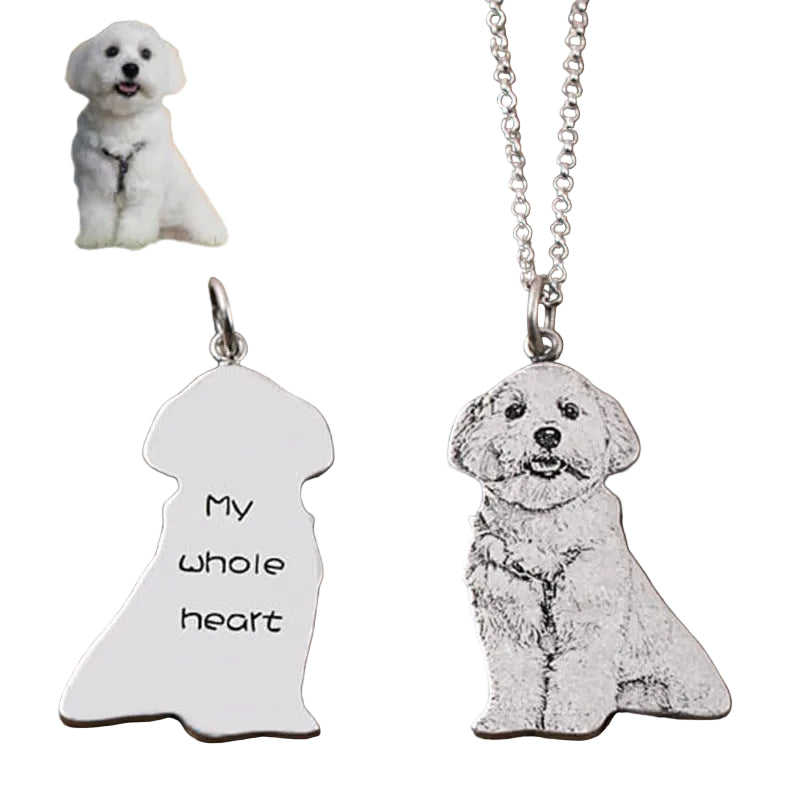 925 Silver Customized Animal Photo Necklace