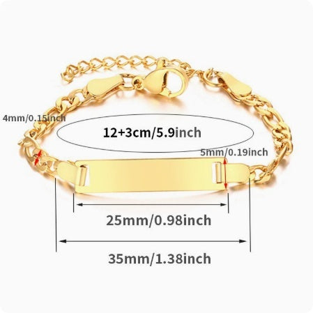 Stainless Steel Children's Engraved Bracelet