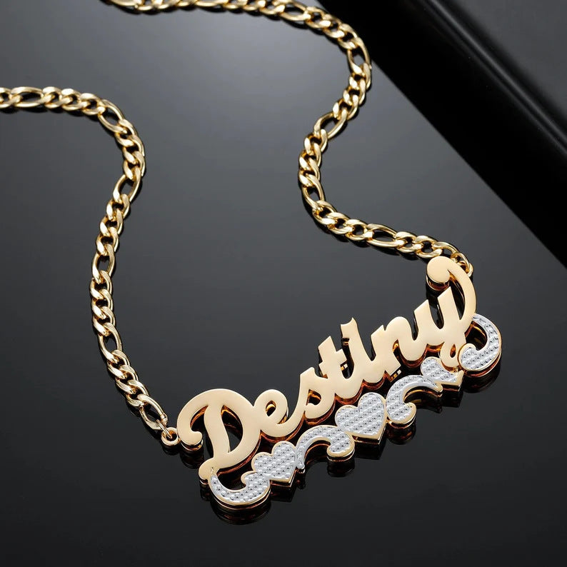 English Name Necklace Double Layer