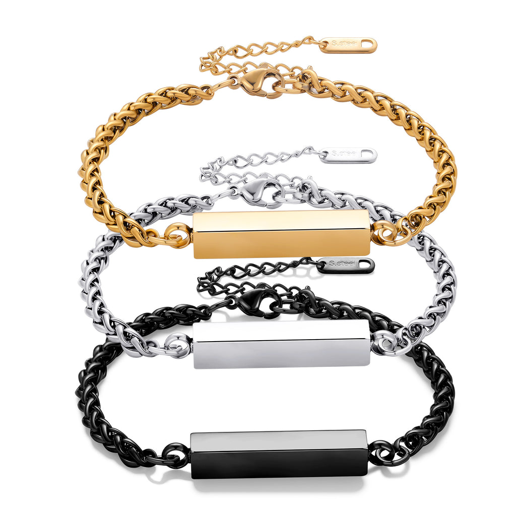 Stainless Steel Rectangular Bracelet Unisex