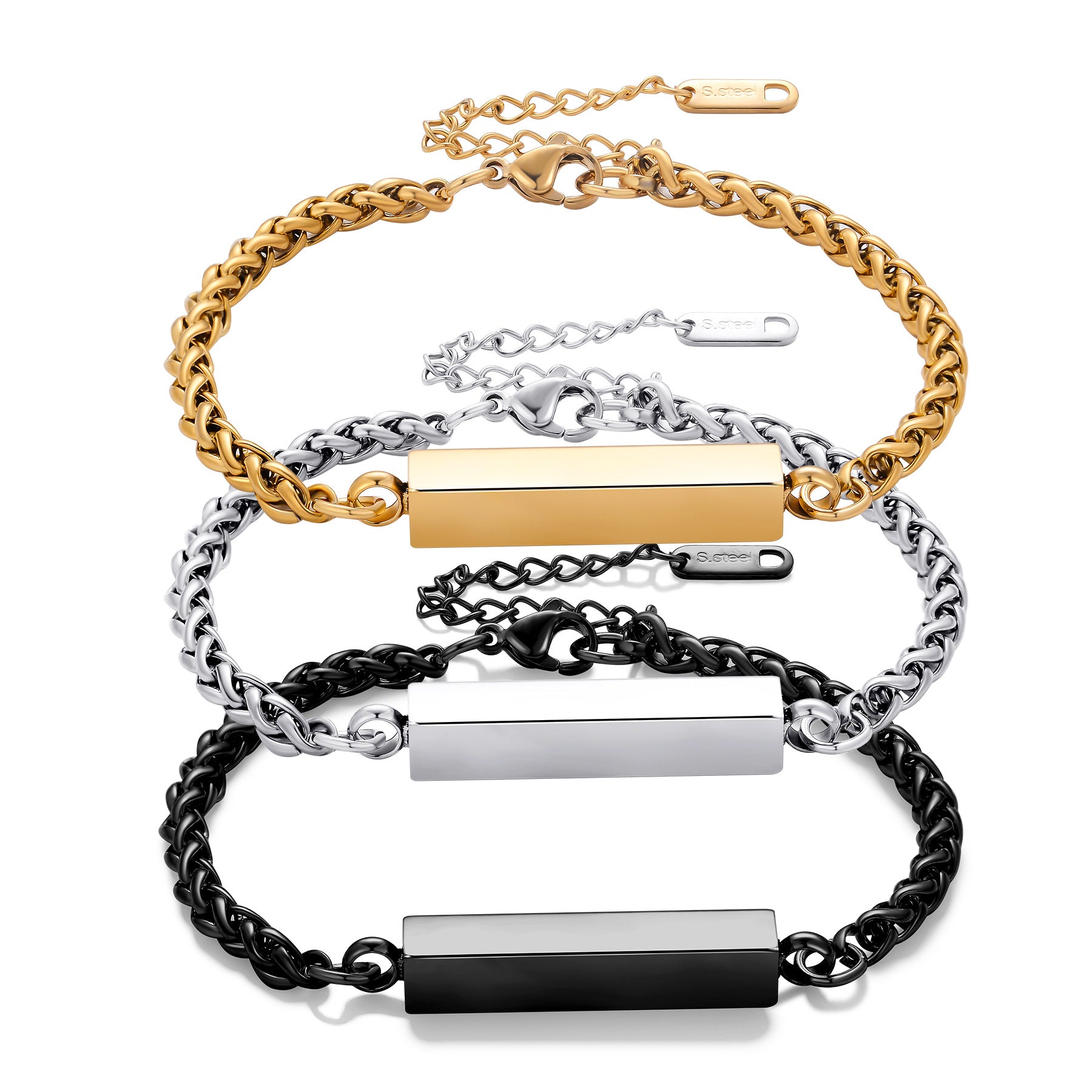 Stainless Steel Rectangular Bracelet Unisex