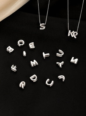 Sterling Silver Collarbone Chain Alphabet Necklace