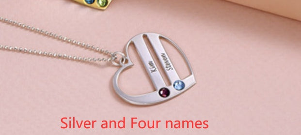 Custom Engraved Name S925 Silver Birthstone Necklace