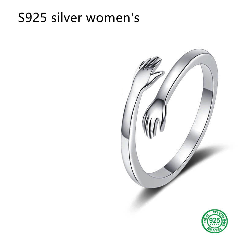 S925 Silver Hug Palm Ring
