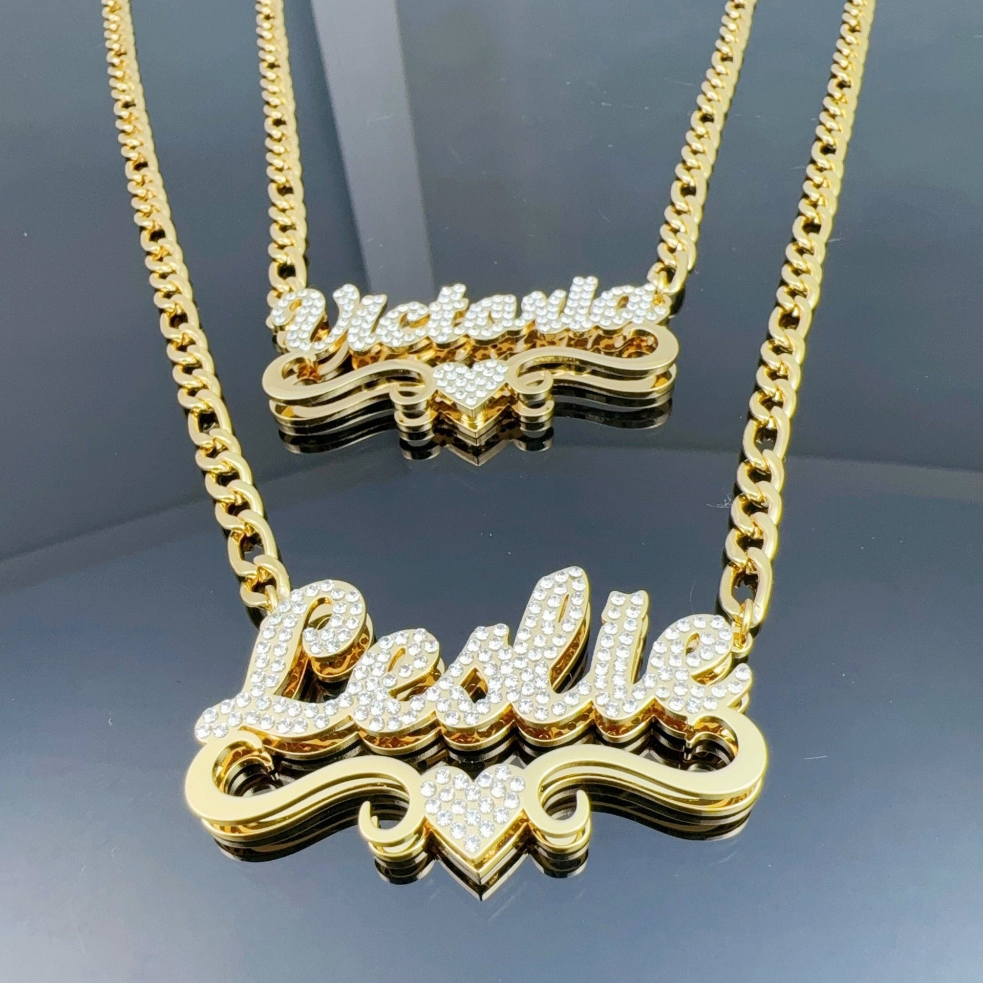 Personalized Double-layer Heart-shaped Necklace