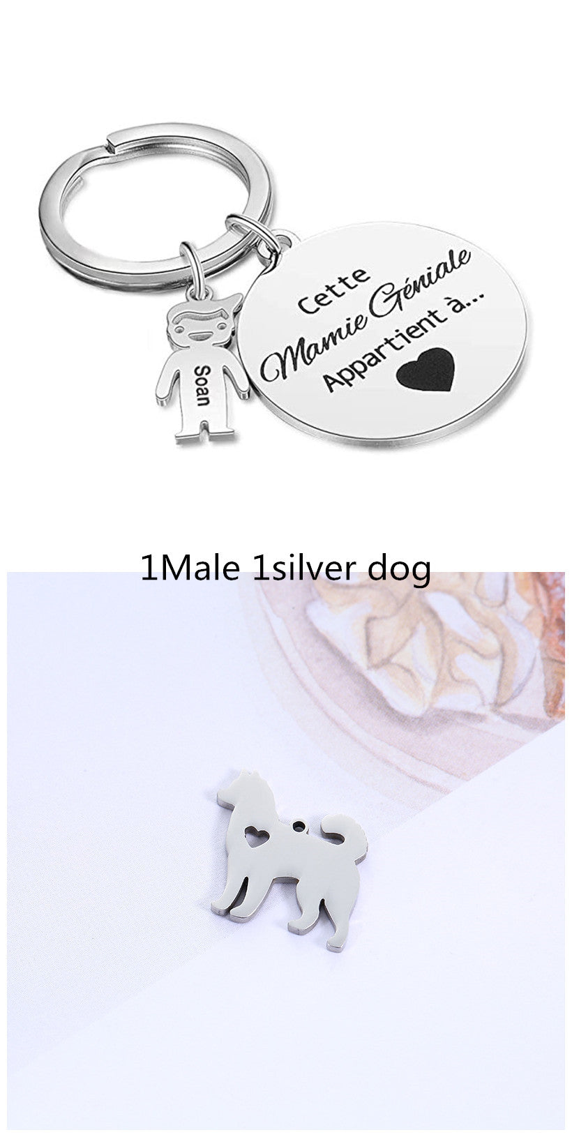Stainless Steel Family Custom Keychain