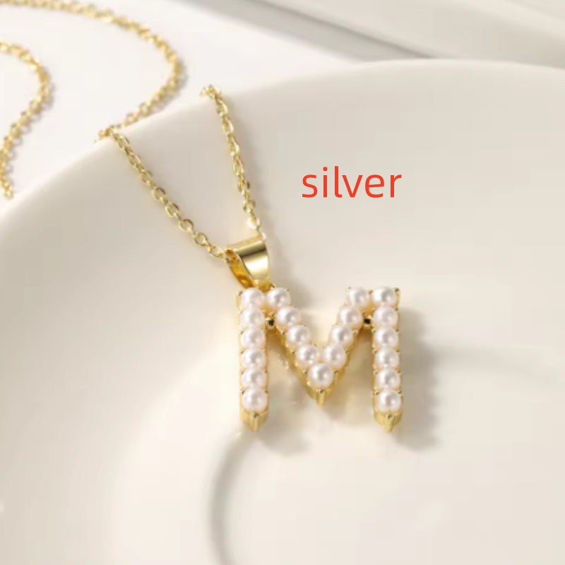 Pearl Initial Pendent Necklace