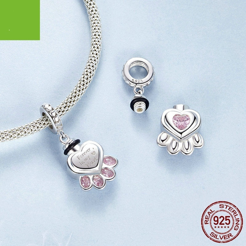 Heart Paw Pet Urn Charm Only