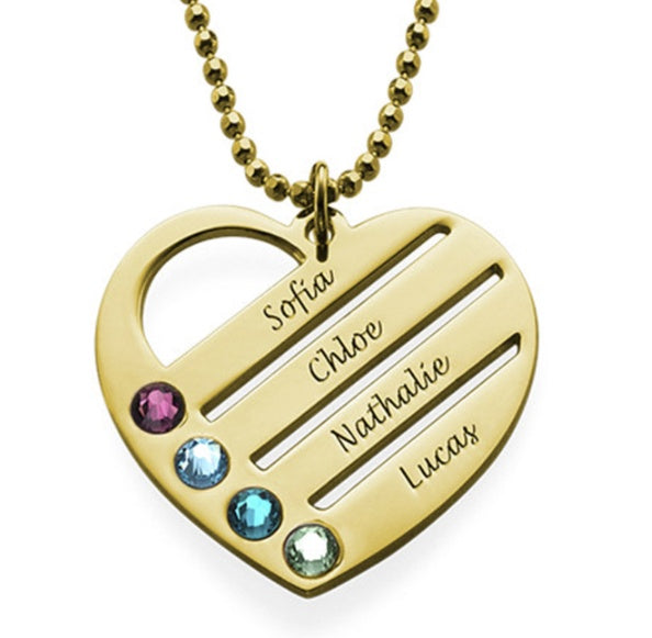 Custom Engraved Name S925 Silver Birthstone Necklace