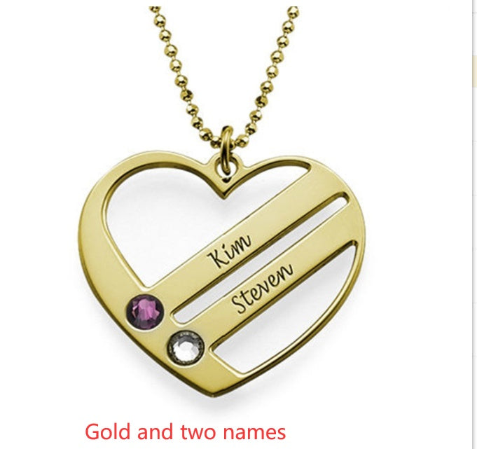 Custom Engraved Name S925 Silver Birthstone Necklace