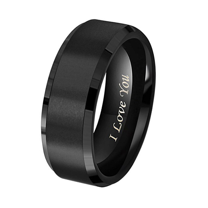 Titanium Steel Frosted Ring