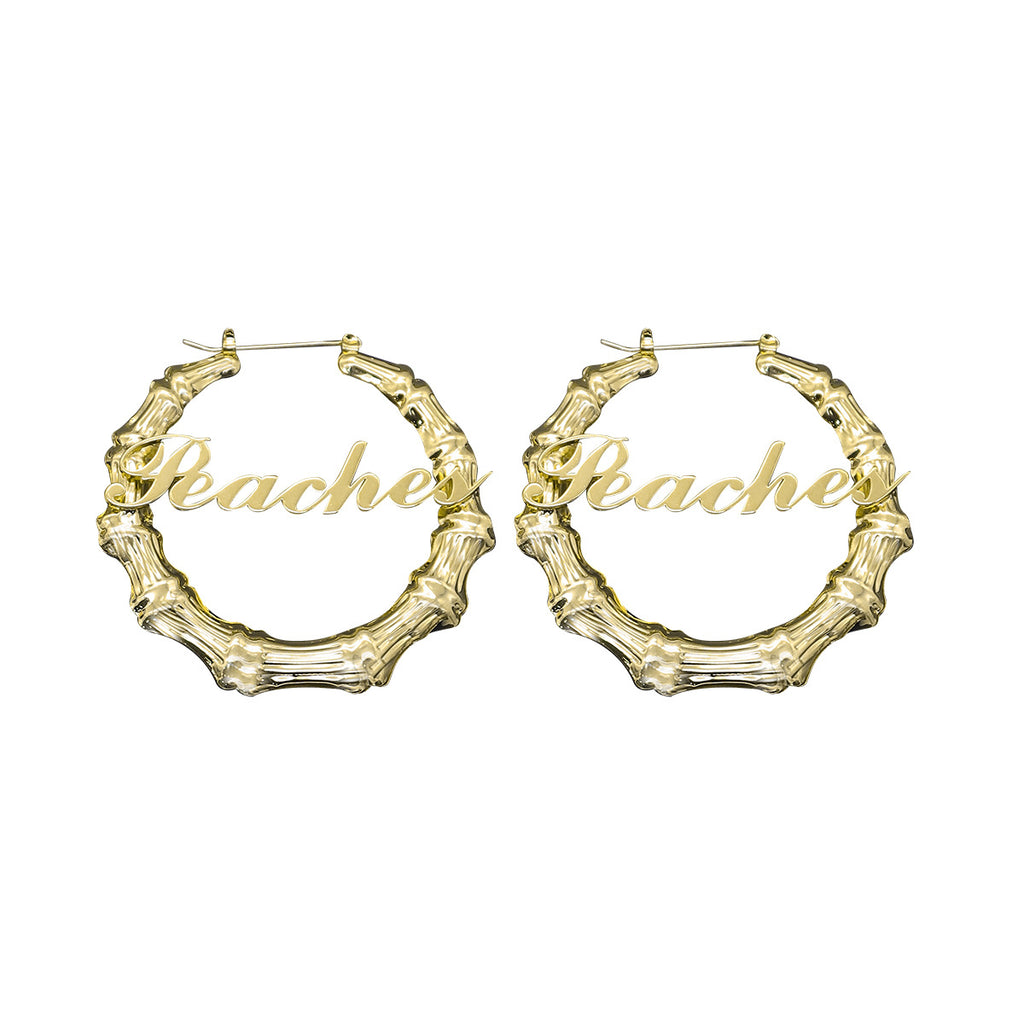 Customized Titanium Steel Bamboo Earrings