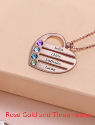 Custom Engraved Name S925 Silver Birthstone Necklace