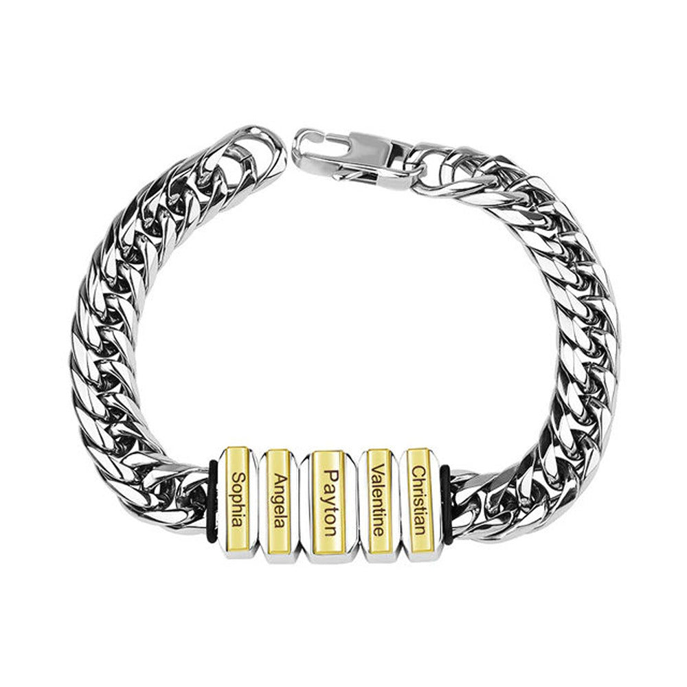 Men's Stainless Steel Combination Cuban Chain Bracelet