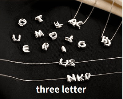 Sterling Silver Collarbone Chain Alphabet Necklace