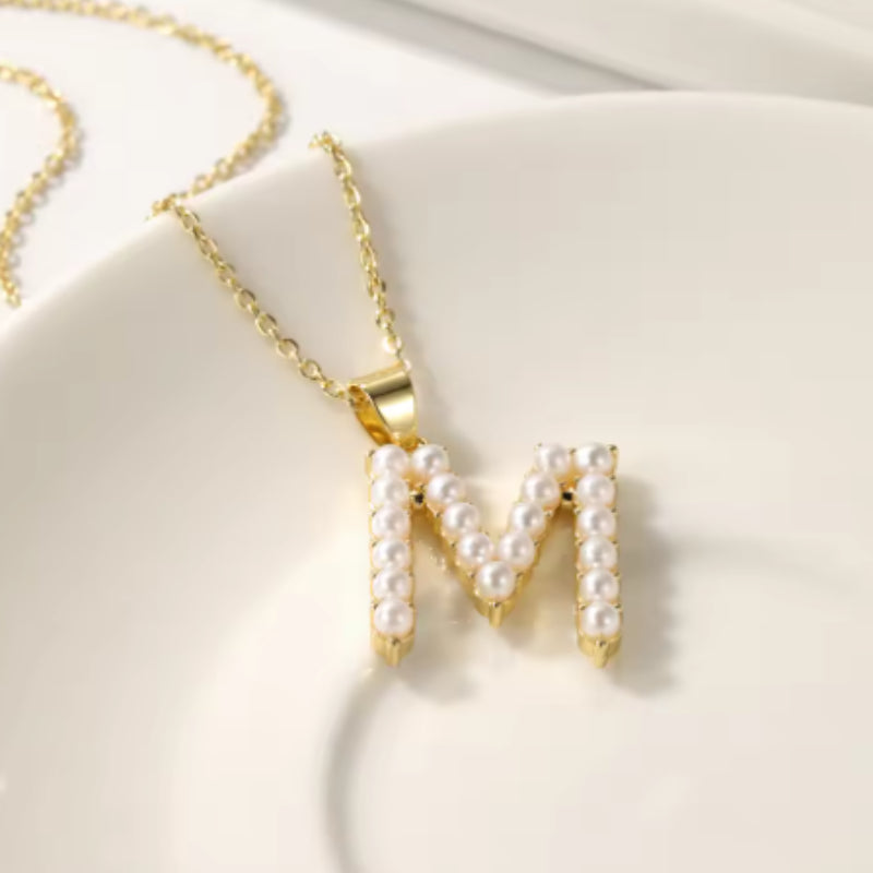 Pearl Initial Pendent Necklace