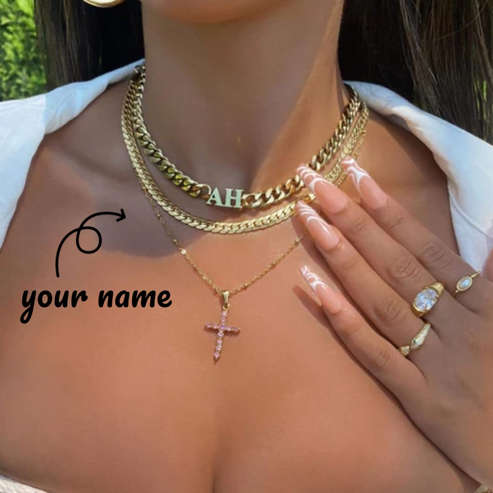 Choker Style Cuban Name Necklace