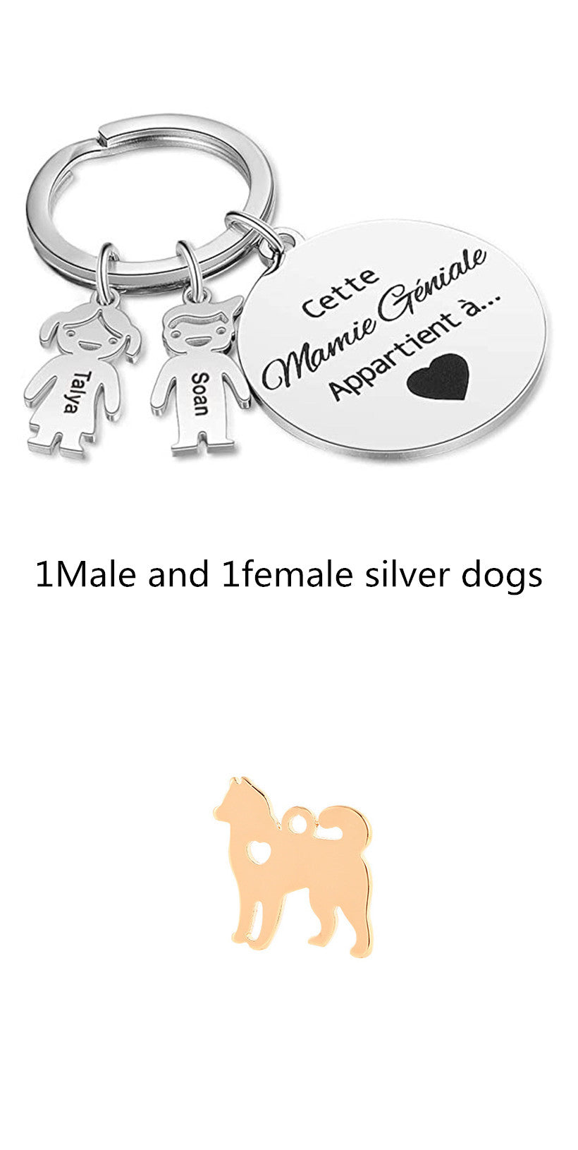 Stainless Steel Family Custom Keychain