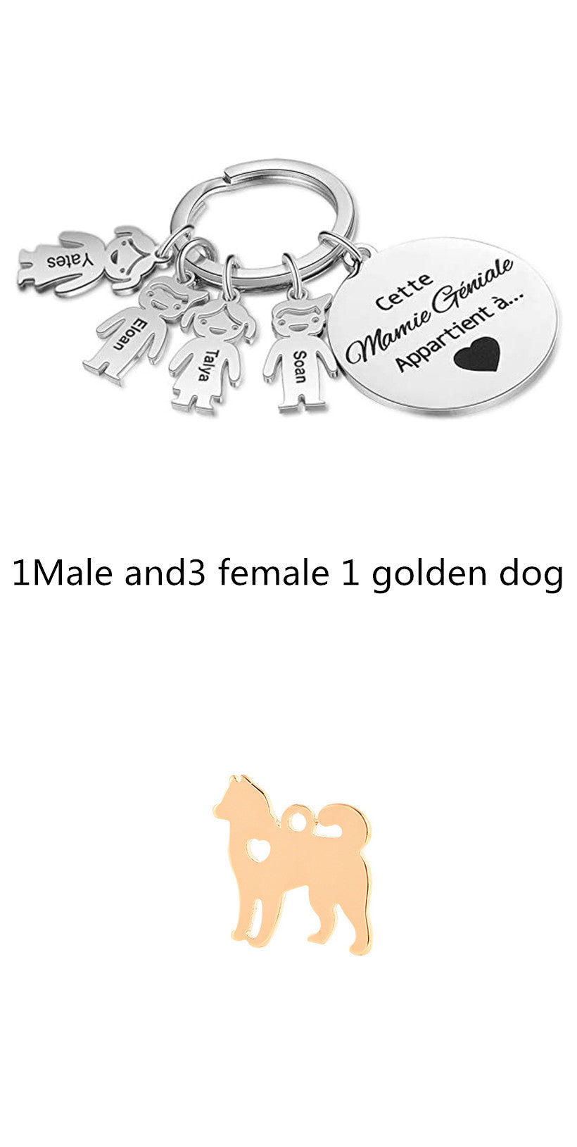 Stainless Steel Family Custom Keychain