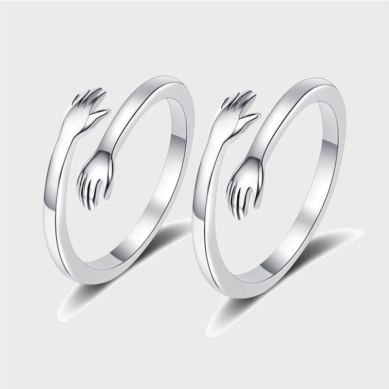 S925 Silver Hug Palm Ring