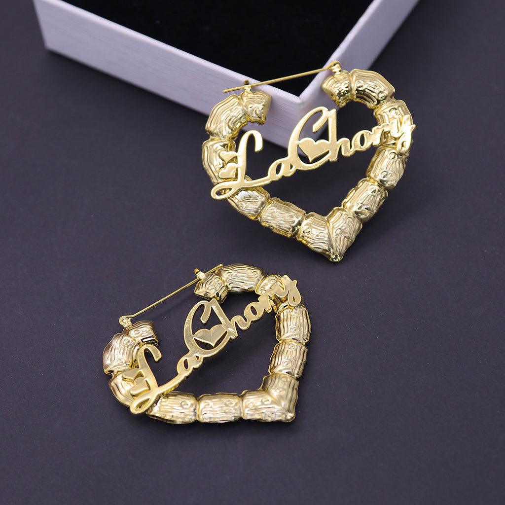 Customized Titanium Steel Bamboo Earrings