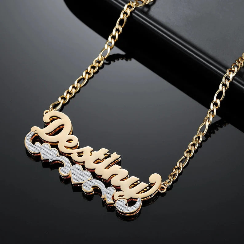 English Name Necklace Double Layer