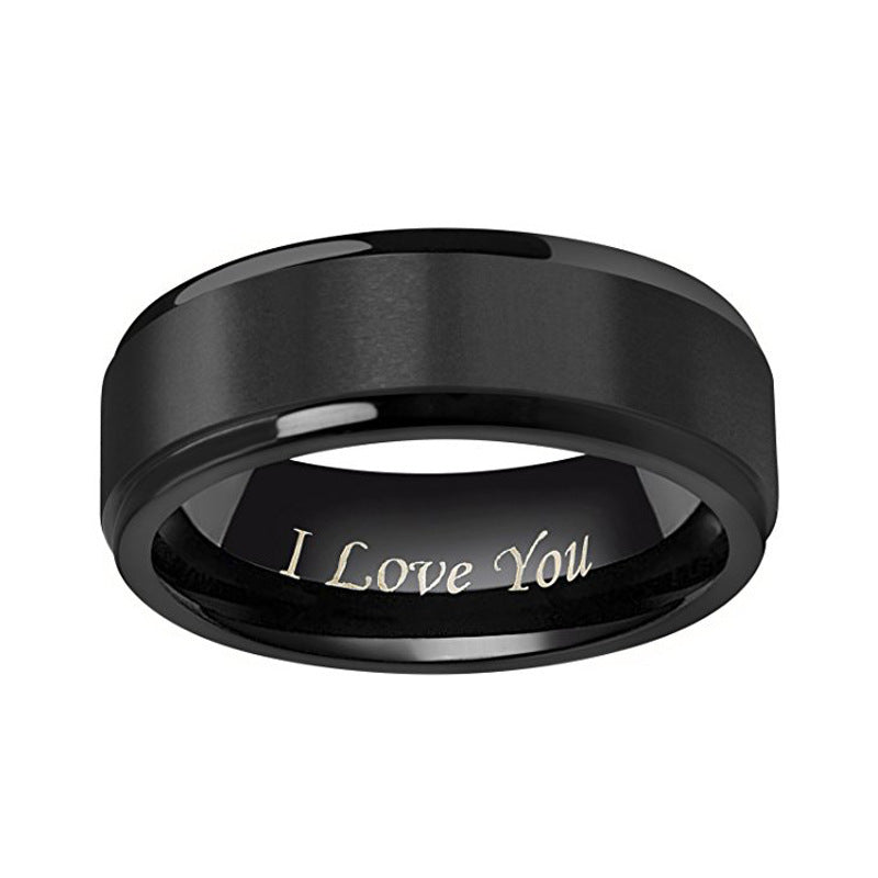 Titanium Steel Frosted Ring
