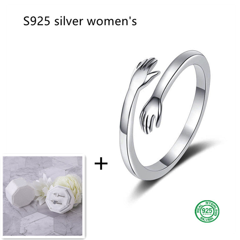 S925 Silver Hug Palm Ring
