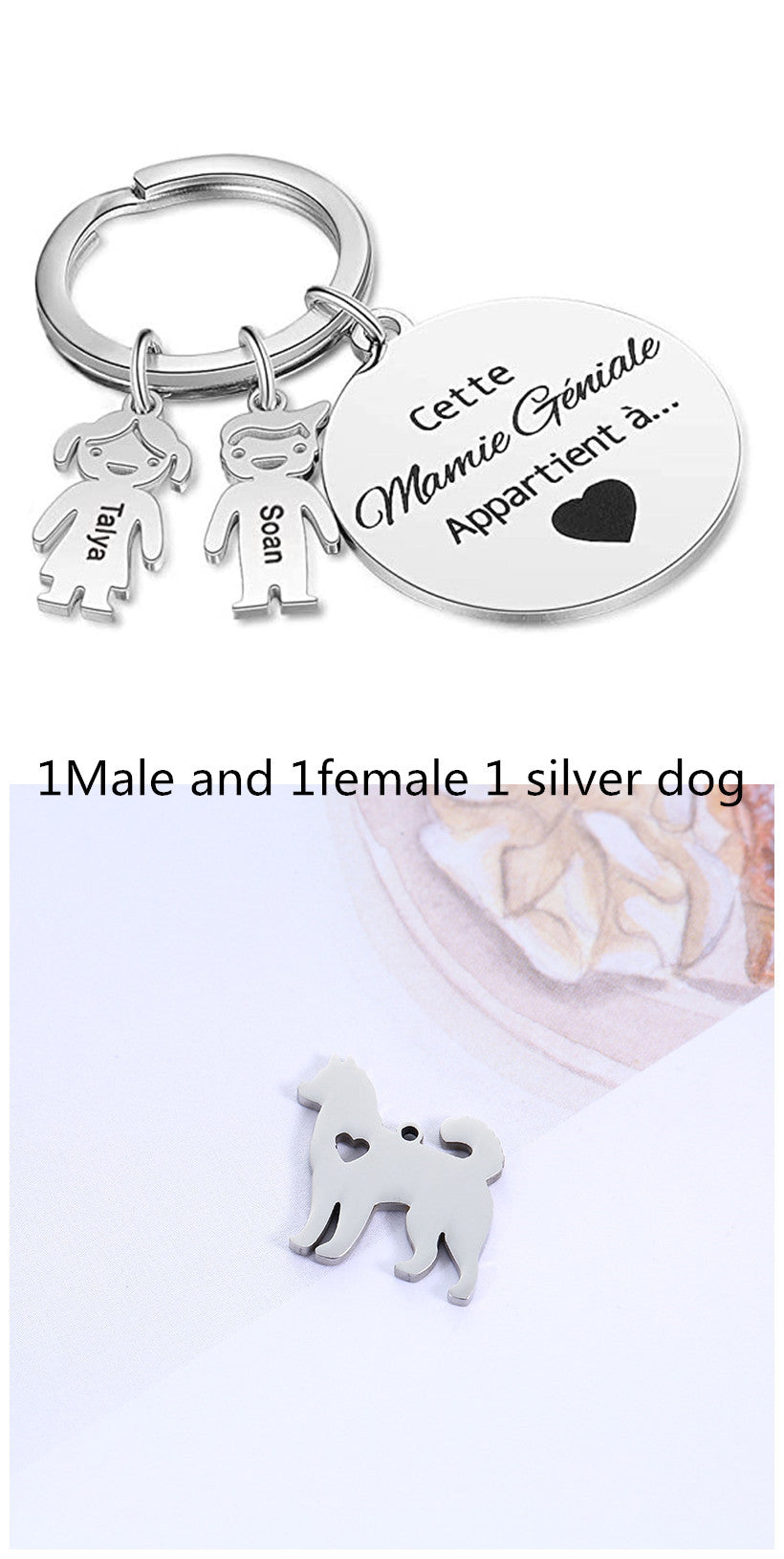 Stainless Steel Family Custom Keychain
