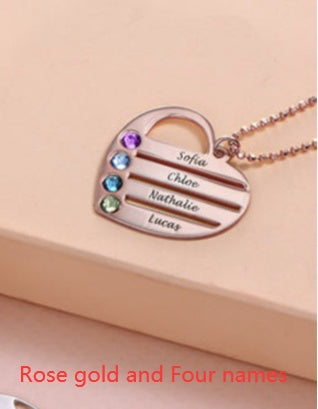 Custom Engraved Name S925 Silver Birthstone Necklace