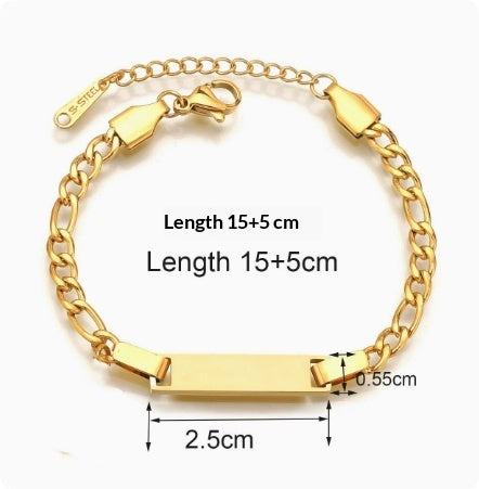 Stainless Steel Children's Engraved Bracelet