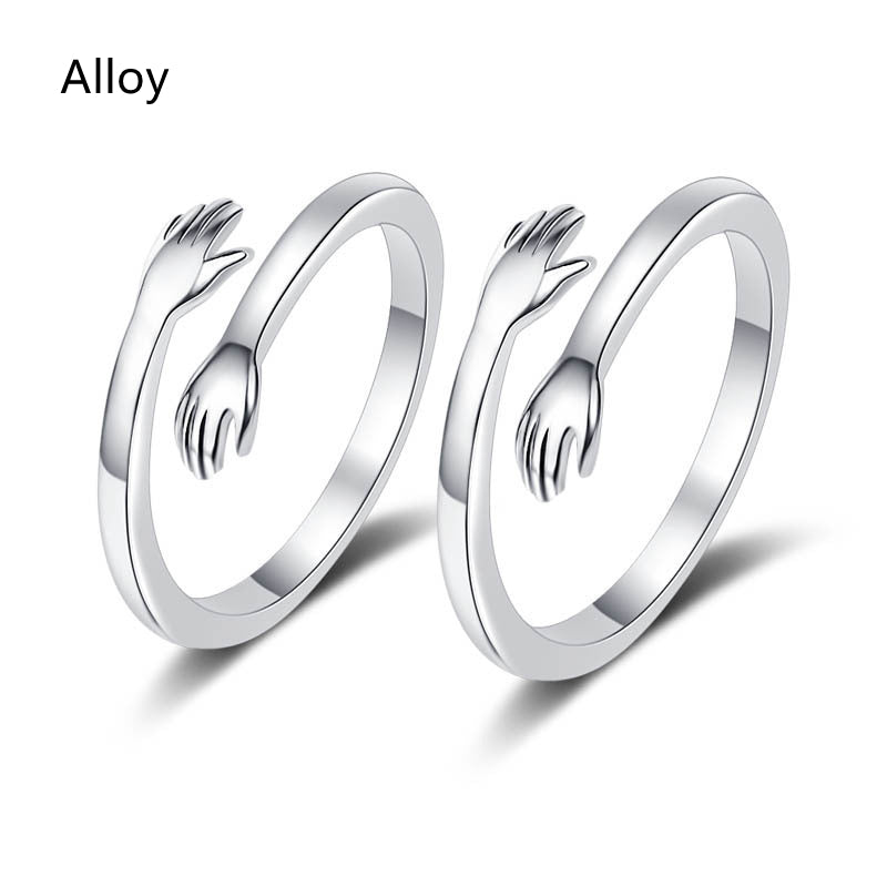 S925 Silver Hug Palm Ring