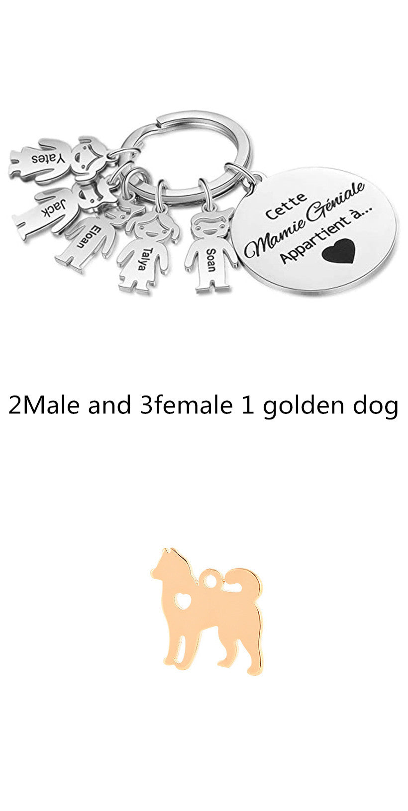 Stainless Steel Family Custom Keychain