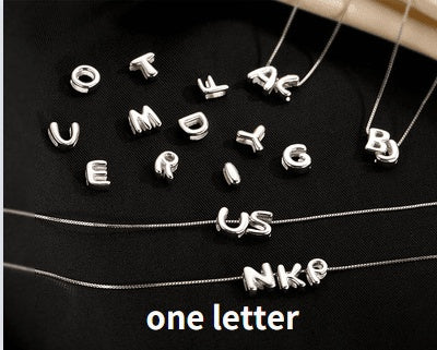 Sterling Silver Collarbone Chain Alphabet Necklace