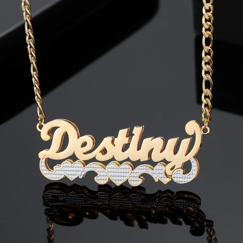 English Name Necklace Double Layer