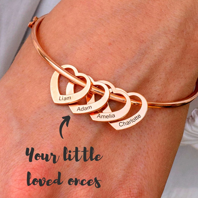 Titanium Steel Hollow Heart Charm Bracelet