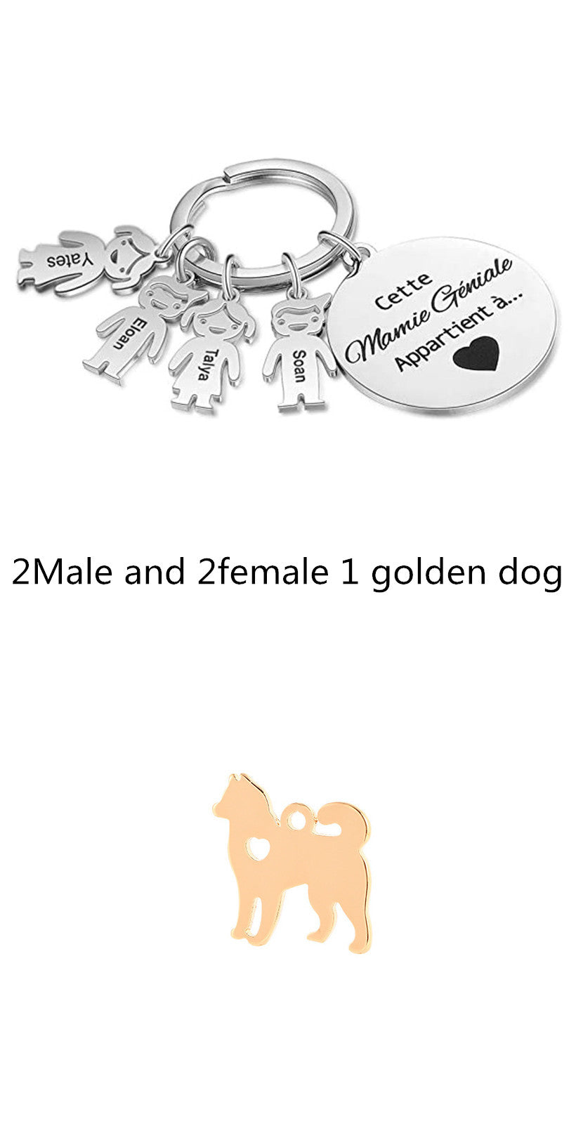 Stainless Steel Family Custom Keychain